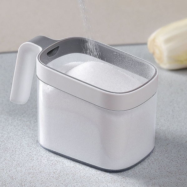 Набір банок на підставці з 3-ма ємностями для зберігання KP-12 WHITE/GRAY