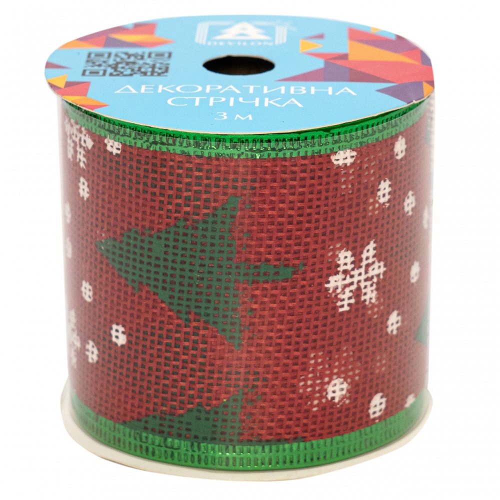 Стрічка декоративна червона 082635