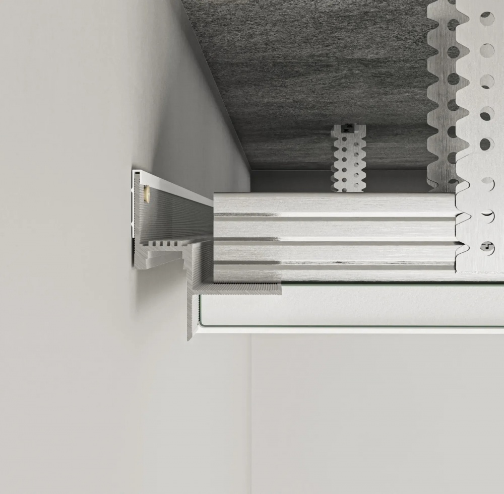 Профиль теневого шв АЛЮПРО с LED каналом ПАС-3410 RAL-9016 мат 3м