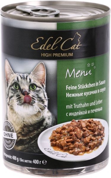 Консерва Edel Cat з індичкою та печінкою 400 г