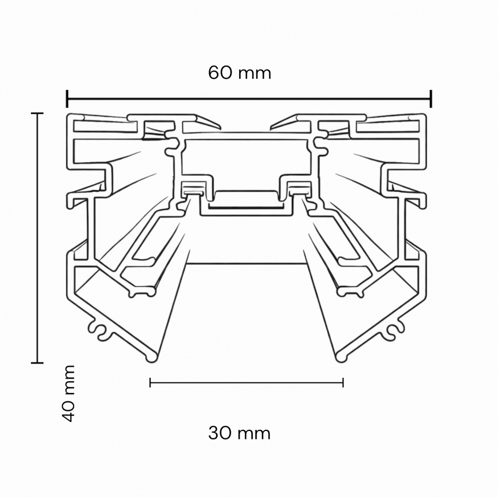 Шинопровід прихованого монтажу SAPSAN USM RM-26-2M LIGHT SET 200 см чорний