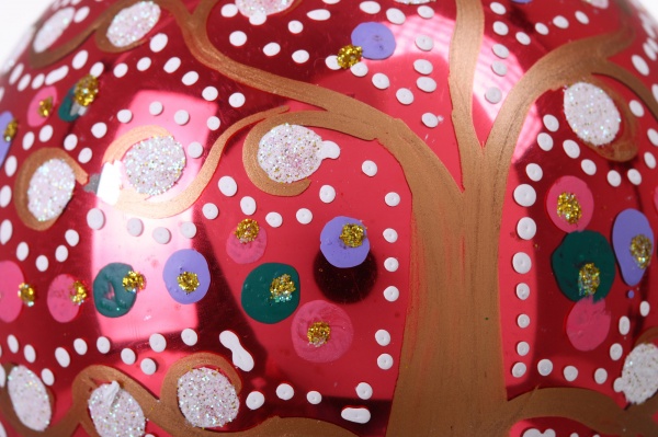 Шар новогодний Тенденция ручной работы d 100 мм красный