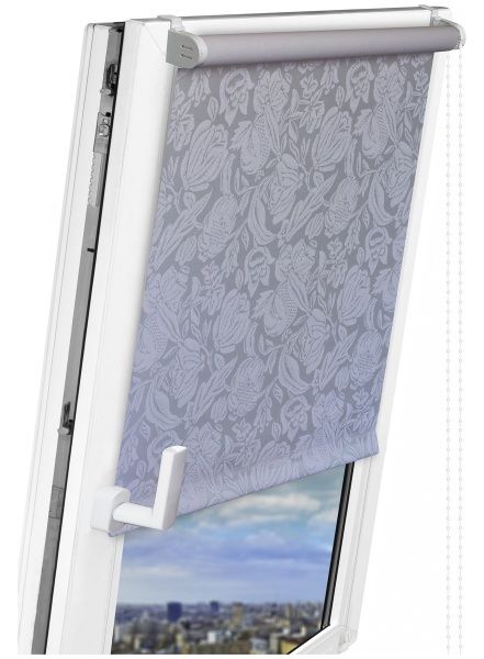 Ролета мини Delfa Роза 48x170 см белая 