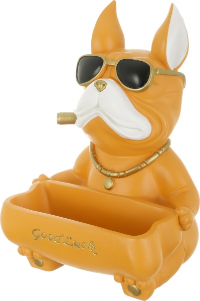 Статуэтка Думай и богатей 22,5х23х30 см оранжевая