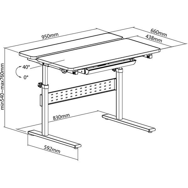 Парта Fundesk Colore Grey
