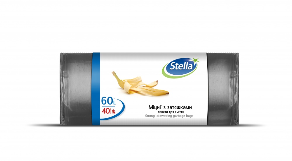Мішки для сміття із затяжками Stella Sarantis стандартні 60 л 40 шт.