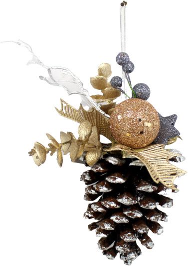 Декорація новорічна Шишка з кульками 10 см W01-1293/111 