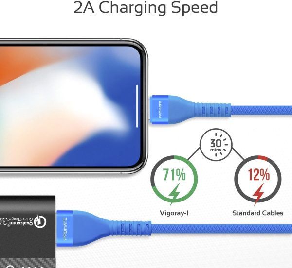 Кабель Promate Vigoray-I USB-Lightning 2А 1,2 м синий (vigoray-i.blue) 