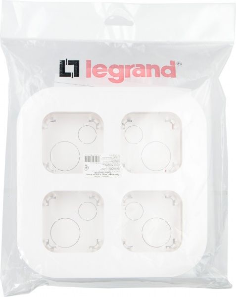 Установочный блок до 4 постов Legrand Quteo горизонтальная белый 782294