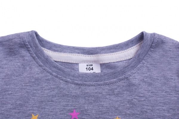 Футболка для дівчаток Luna Kids з принтом Star р.122 сірий меланж 