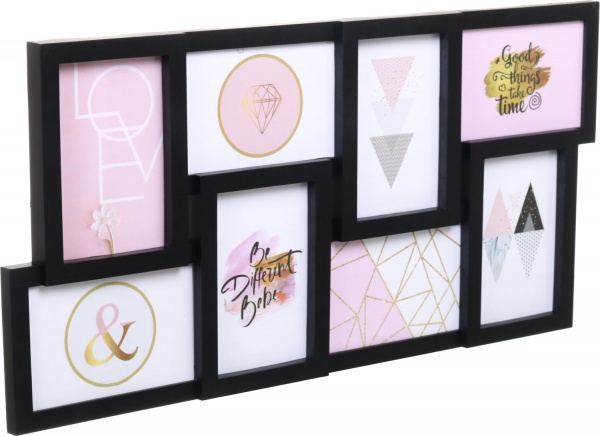 Фотоколлаж BW 56,3х27,7х2 см 8 фото 10x15 см черный 