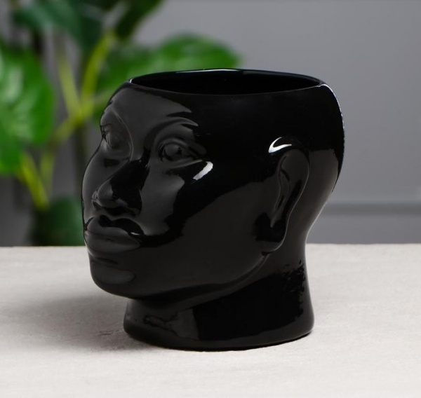 Ваза керамічна Nana ceramics Африканка 15,5 см чорний глянець 