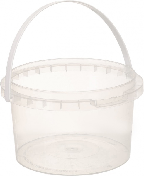 Відро Poliplast з пластиковою ручкою (харчовий пластик) 0,5 л прозорий 