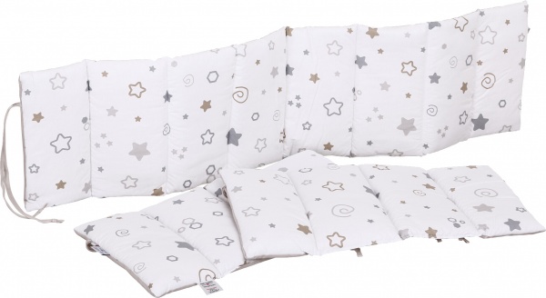 Защита на детскую кровать Little stars beige\grey 3 части Baby Veres бежевый 301.18 