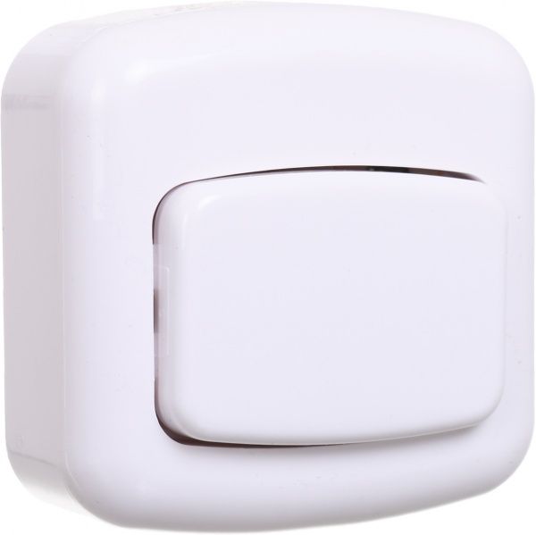 Кнопка звонка одноклавишный AMPERIA А-894 без подсветки белый