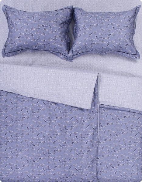 Комплект постільної білизни Smoky семейный темно-сірий з білим Lameirinho 