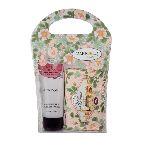 Набор подарочный для женщин Marigold natural твердое мыла и крем для рук London
