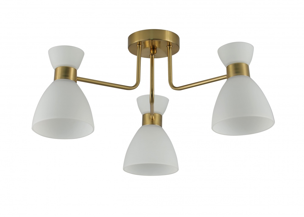 Люстра потолочная Sensio Gavr 3x40 Вт E27 белый с золотистым LS-07304/3WG-E2740W