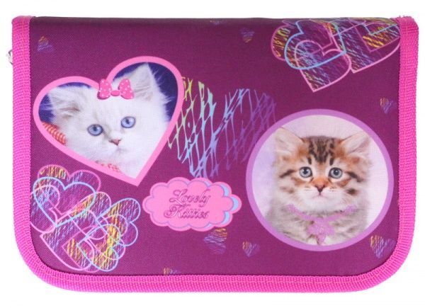 Пенал 1 відворот Lovely Kitties 99101 CLASS рожевий
