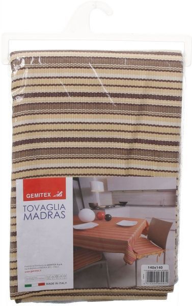 Скатерть Madras 140x140 см бежевый Gemitex 