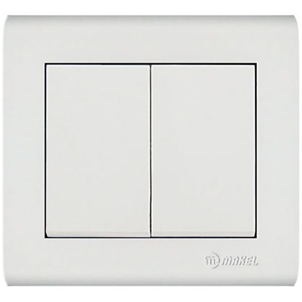 Выключатель двухклавишный Makel Manolya без подсветки 10 А 250В белый 41001003