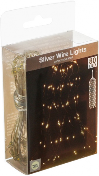 Электрогирлянда теплого белого цвета 10 лент светодиодная (LED) 80 ламп 