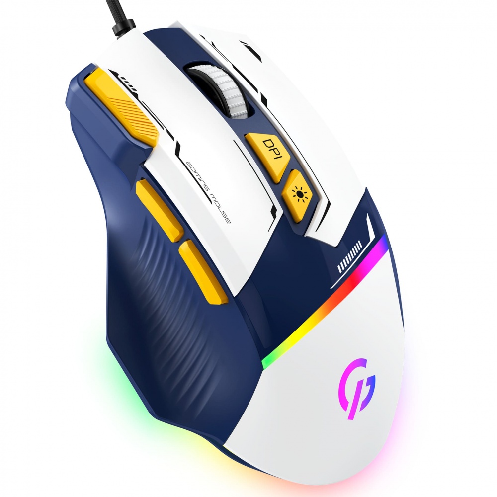 Мишка GamePro white/blue (GM300BL)