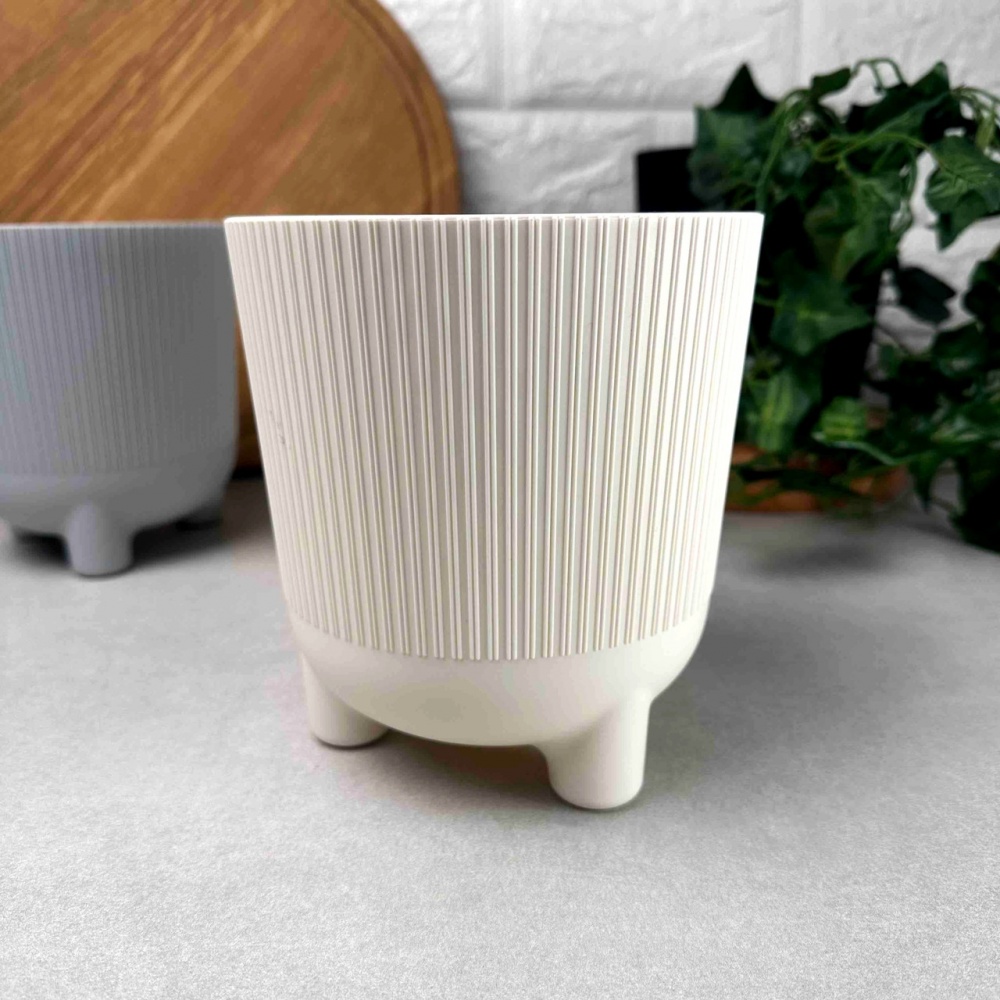 Вазон пластик ARIA jumper круглый кремовый 2,4 л Ламела (9742264)