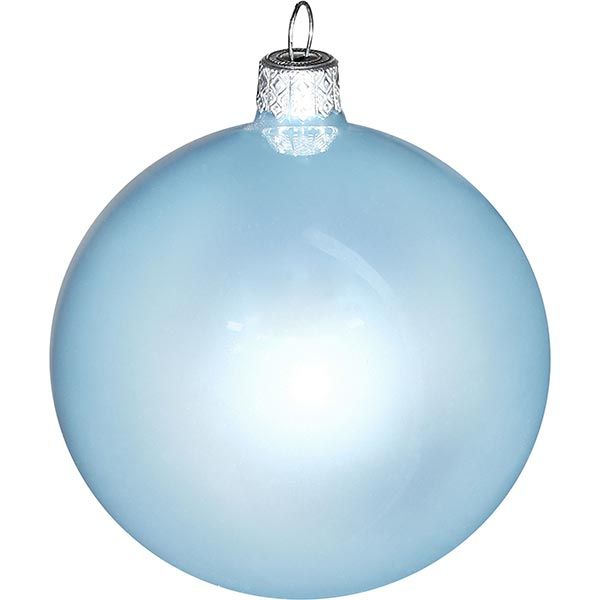 Шарик новогодний голубой 80 мм