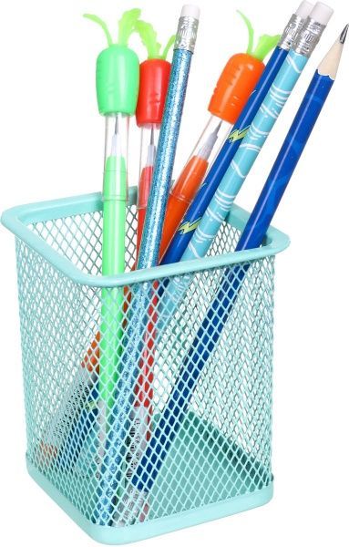 Підставка для ручок квадратна Веселка 8x8x10 см бірюзова Nota Bene