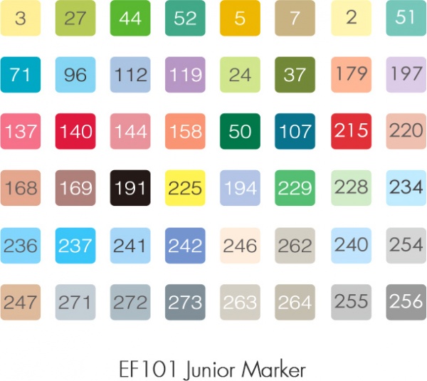 Набір маркерів FINECOLOUR Junior 48 кольорів EF101-TB48 різнокольоровий 