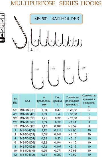 Крючок Flying Fish №10 20 г 10 шт. MS-504(10)