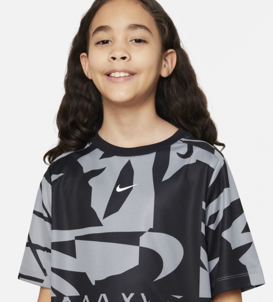 Футболка Nike B NK DF MULTI + SS TP SSNL AOP FB1287-065 р.S сірий