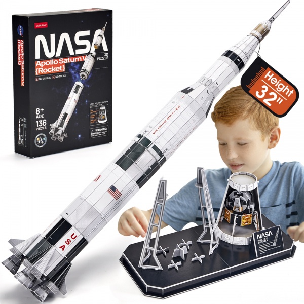 3D-пазл CubicFun Трехмерная головоломка-конструктор NASA РАКЕТА Аполон САТУРН-5 DS1059h