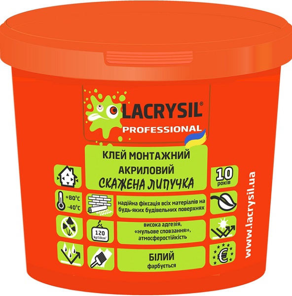 Клей універсальний монтажний Lacrysil Сумасшедшая липучка 3 кг 