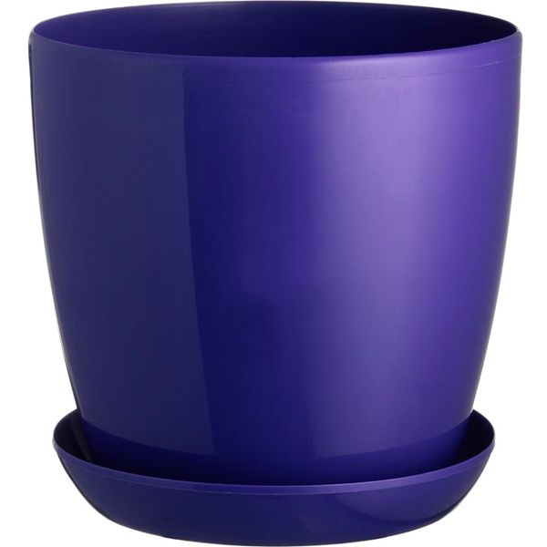 Горшок пластиковый Омела глянцевый круглый 3,3л фиолетовый 
