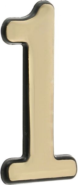 Цифра 1 пластик золотий 50 мм 120487