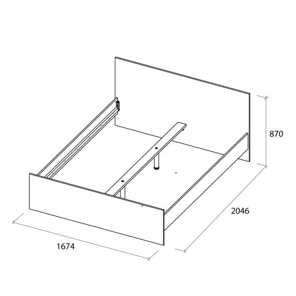 Кровать Aqua Rodos Тessa 160x200 см севилья/антрацит 