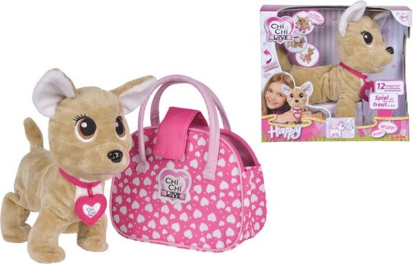 Игрушка интерактивная Simba Собачка CCL «Чихуахуа. Хеппи», выполняет 12 команд, с сумочкой и расческой, 5+ 5893110