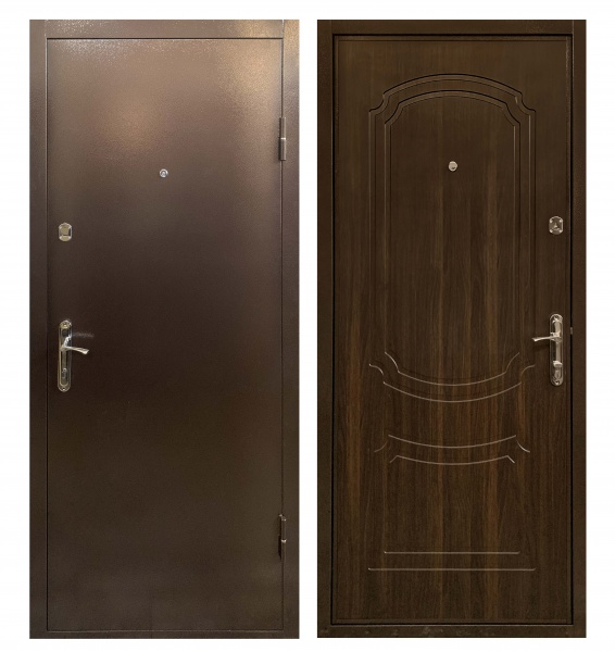 Дверь входная Министерство дверей КУ-Оптима орех мореный 2050x960 мм правая