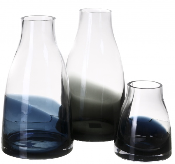 Ваза скляна Wrzesniak Glassworks Яншо 34 см сіра 