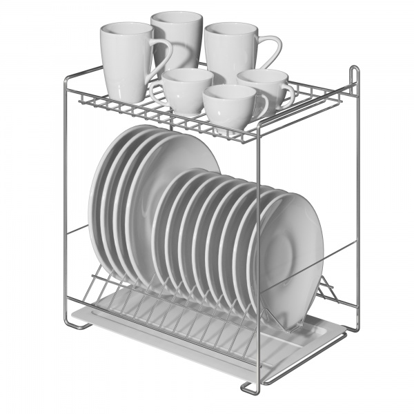 Сушилка для посуды двухъярусная с креплением на стену (СП24222)