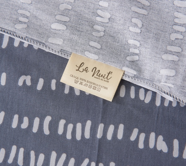 Комплект постільної білизни Corina 1,5 сірий із білим La Nuit 