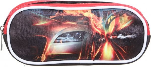 Пенал школьный Машина красный с рисунком