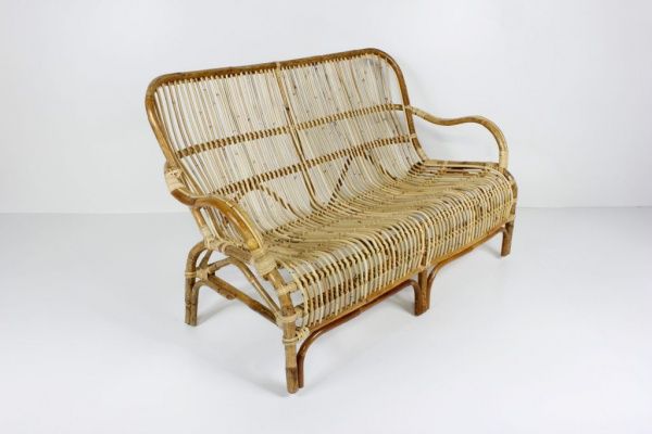 Диван садовый Cruzo Плай из натурального ротанга 65х145 см светло-коричневый 