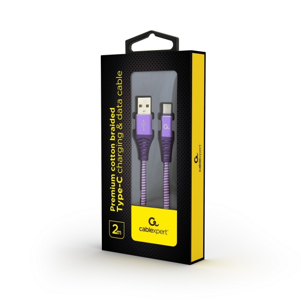 Кабель Cablexpert для смартфона 2 м (CC-USB2B-AMCM-2M-PW) USB 2.0 A-тато/Type-C тато 