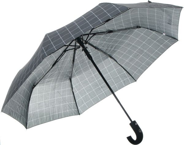 Зонт Узор прямоугольный, складной, автомат черный 