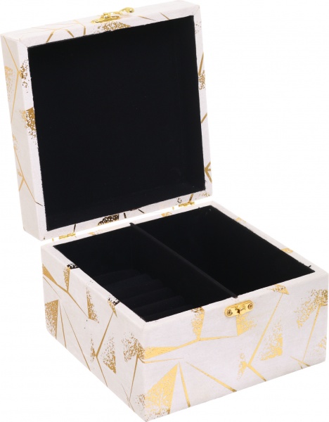 Скриня Геометрія 18х18х12 см біла із золотим