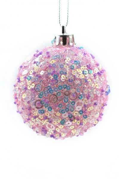 Шар новогодний Фейерверк 60 мм розовый 8586