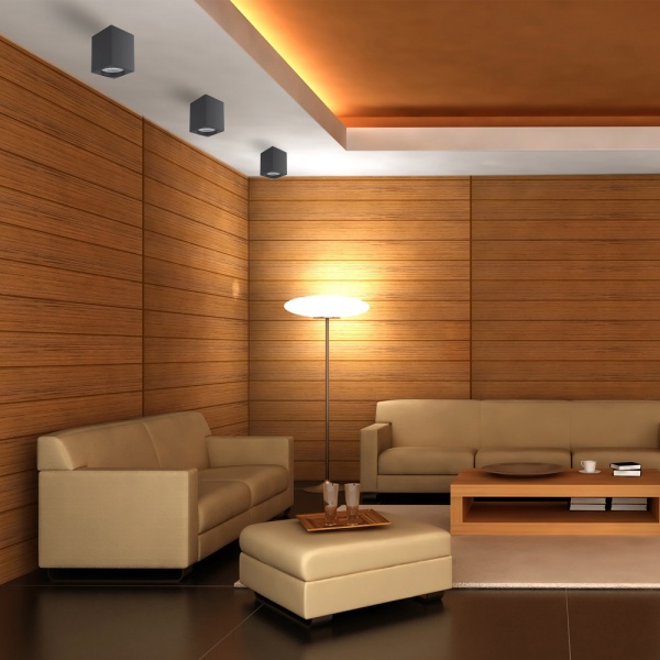 Светильник точечный LightMaster квадрат 35 Вт GU10 черный MLT107 чорний